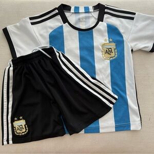 COPY - Argentina Jersey Set 2 Top+Short #10 Messi Fan Stars Soccer Boy Kids Siz…